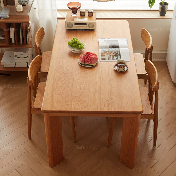Scandinavian cherry wood dining table rhino detail 1.
