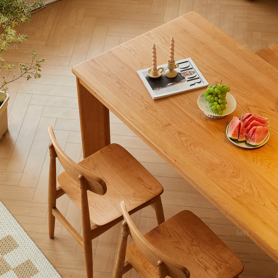 Scandinavian cherry wood dining table rhino detail 2.