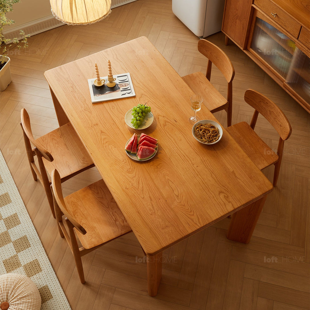 Scandinavian cherry wood dining table rhino detail 5.