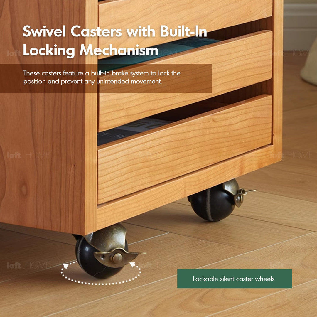 Scandinavian cherry wood drawer cabinet soul detail 3.