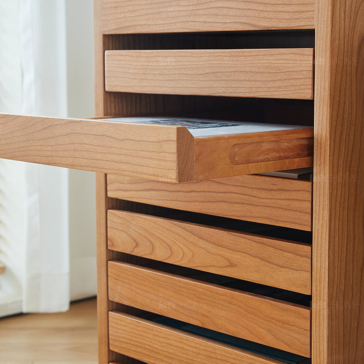 Scandinavian cherry wood drawer cabinet soul detail 11.