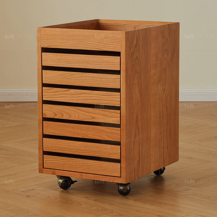 Scandinavian cherry wood drawer cabinet soul detail 13.