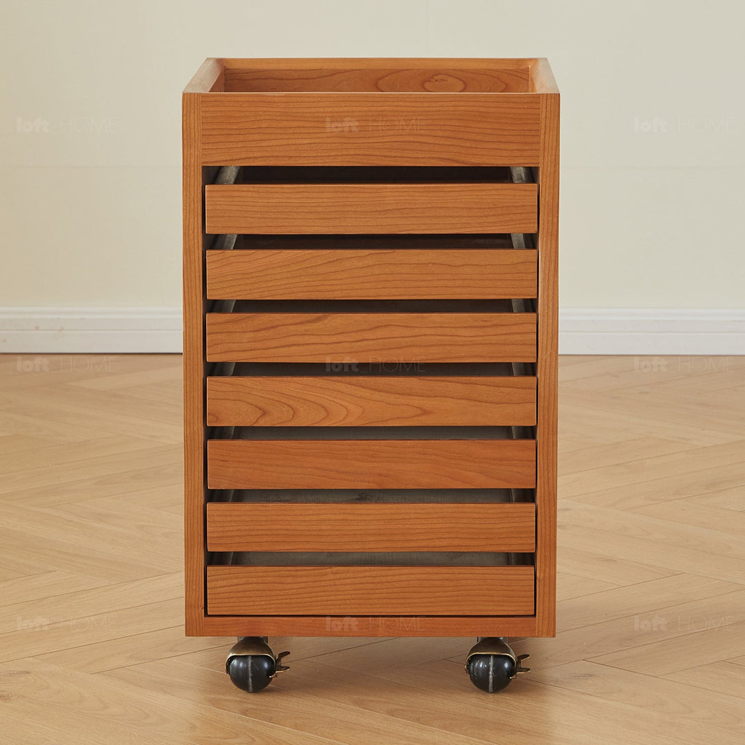 Scandinavian cherry wood drawer cabinet soul detail 14.