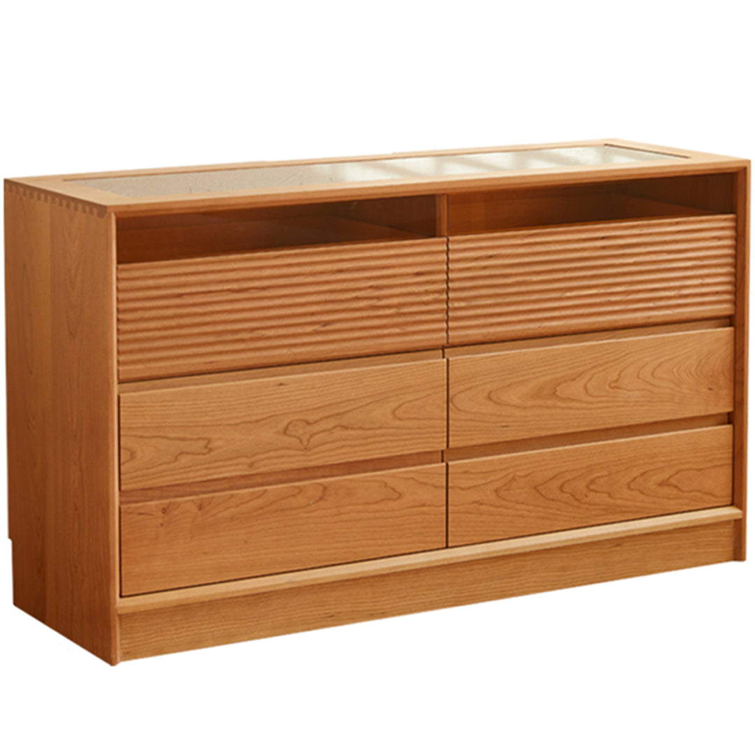 Scandinavian cherry wood extendable dressing table blend detail 37.