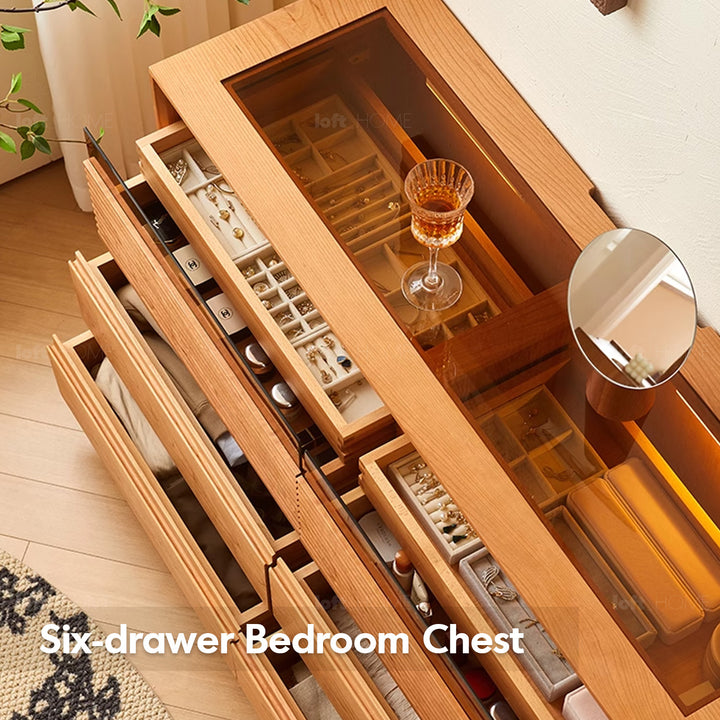 Scandinavian cherry wood extendable dressing table blend detail 11.
