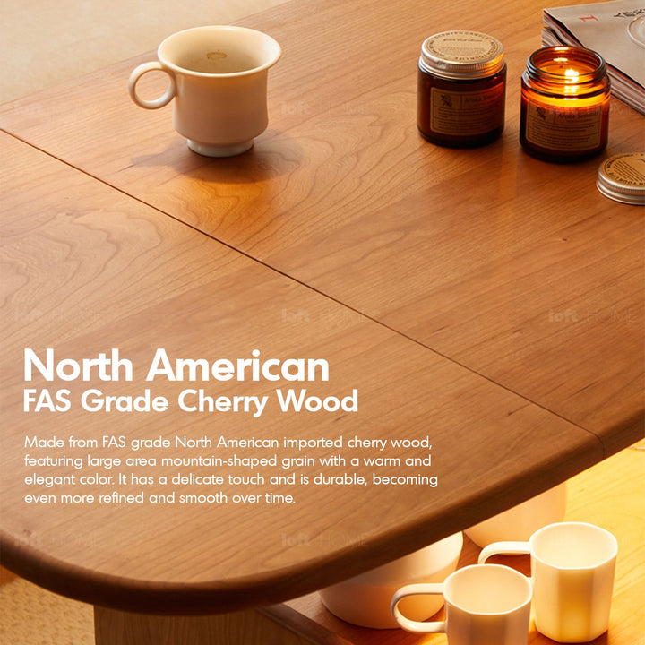 Scandinavian cherry wood extendable height adjustable coffee table putty environmental situation.