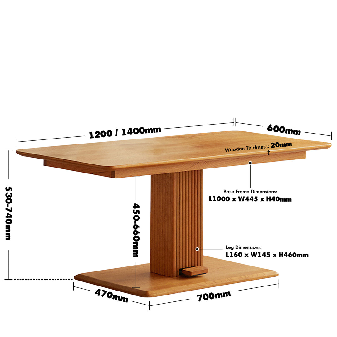 Scandinavian cherry wood height adjustable coffee table elevate size charts.