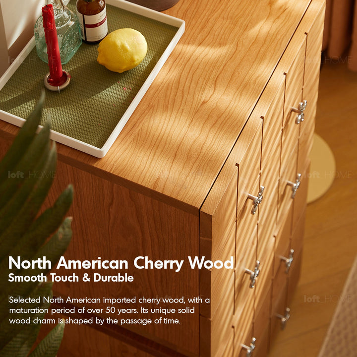 Scandinavian cherry wood modular drawer cabinet ono conceptual design.