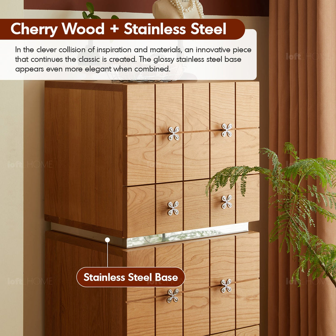 Scandinavian cherry wood modular drawer cabinet ono situational feels.