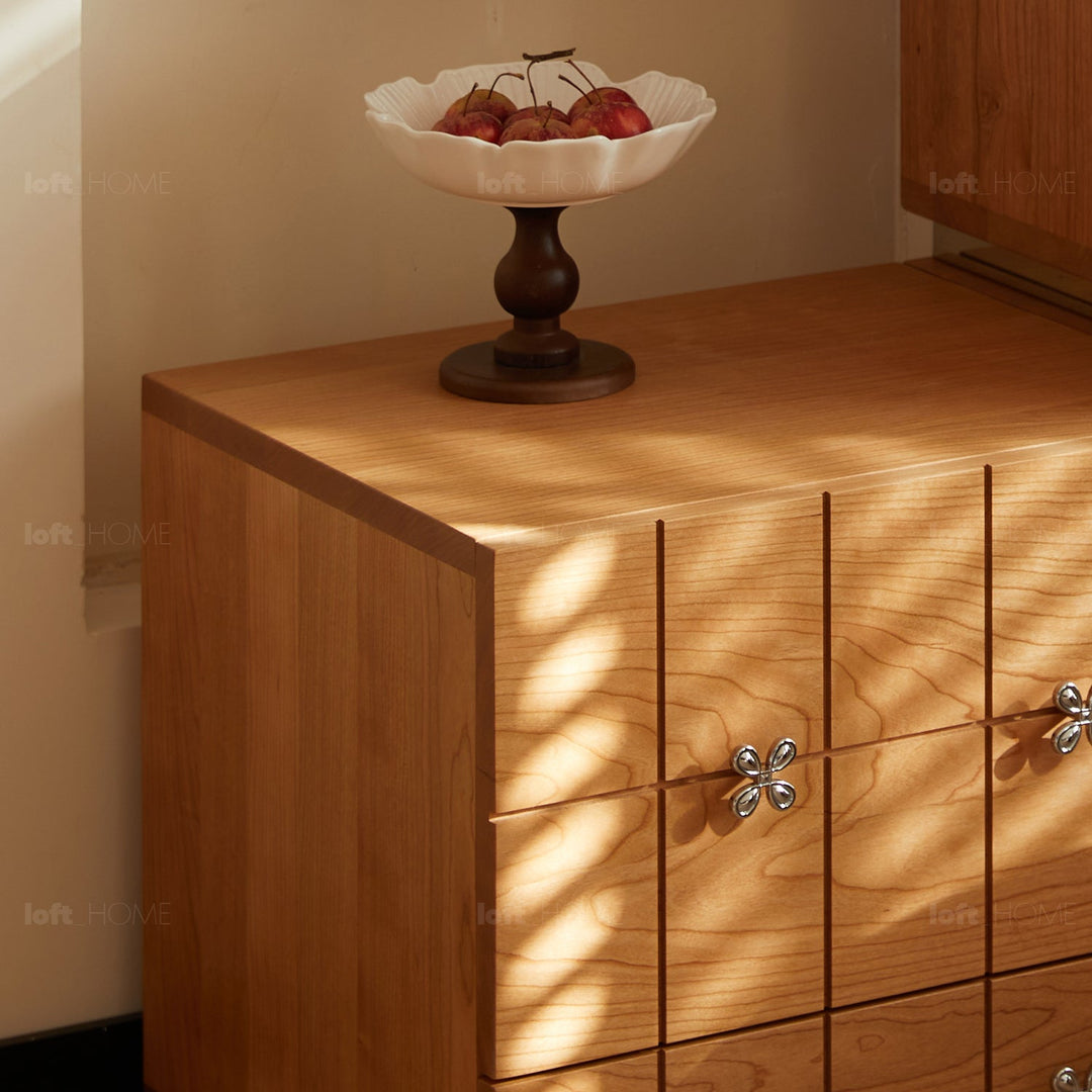 Scandinavian cherry wood modular drawer cabinet ono detail 3.