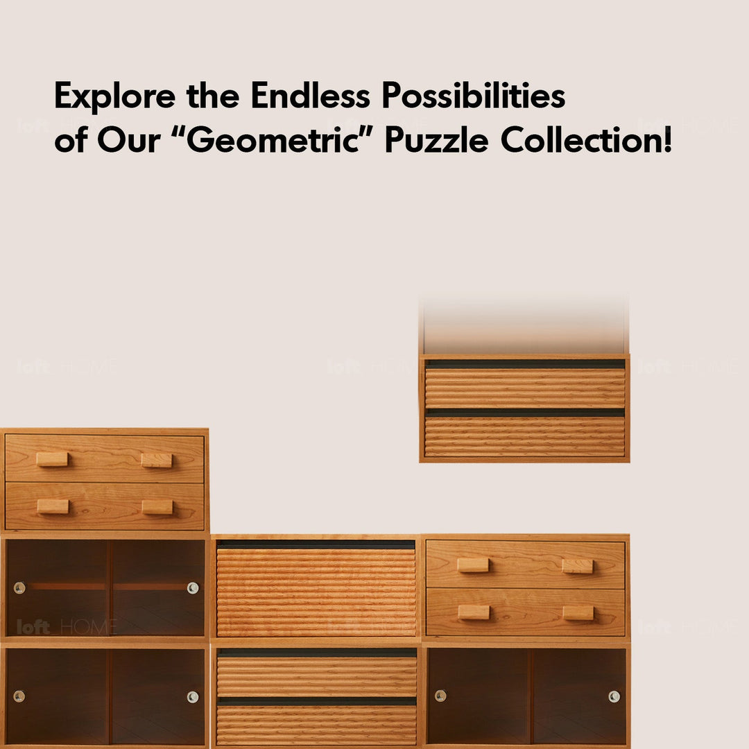 Scandinavian cherry wood modular drawer cabinet vers detail 1.