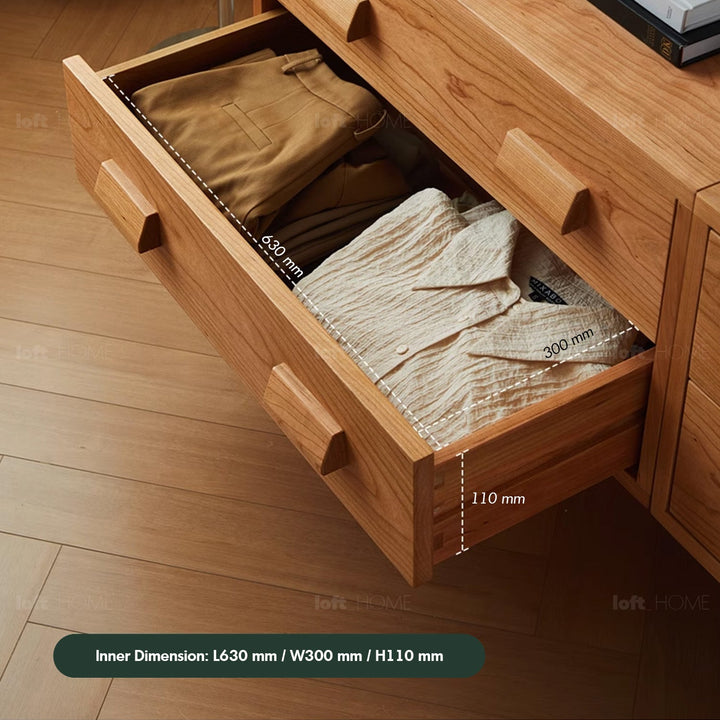 Scandinavian cherry wood modular drawer cabinet vers detail 13.