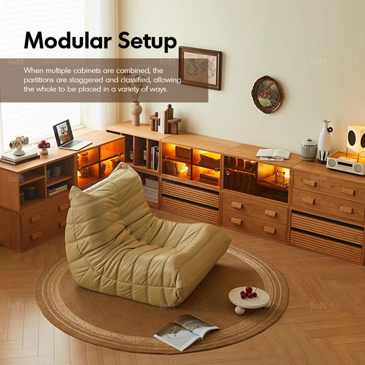 Scandinavian cherry wood modular drawer cabinet vers detail 15.