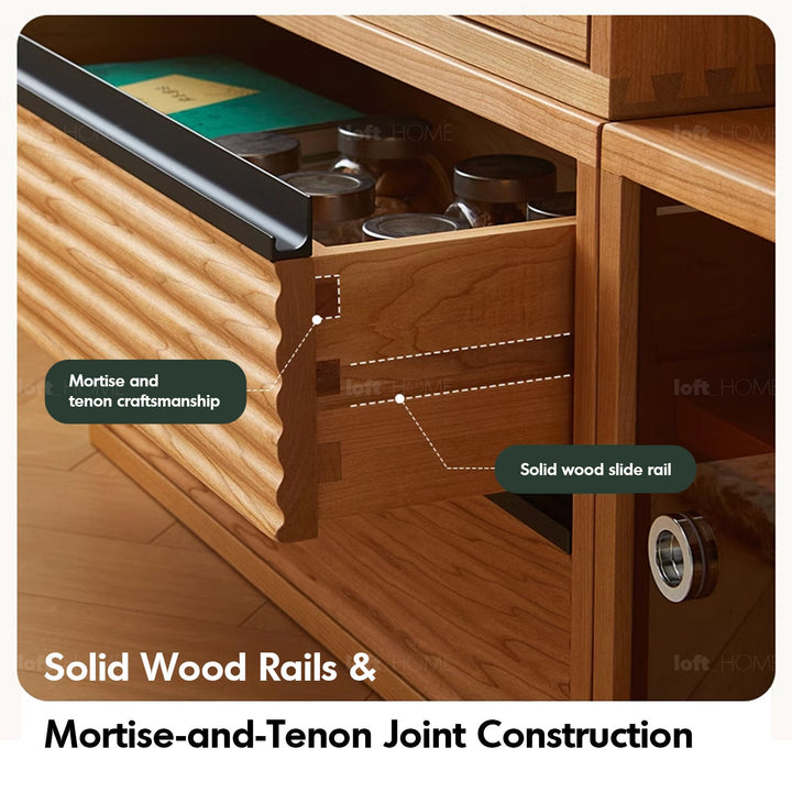 Scandinavian cherry wood modular drawer cabinet vers detail 21.