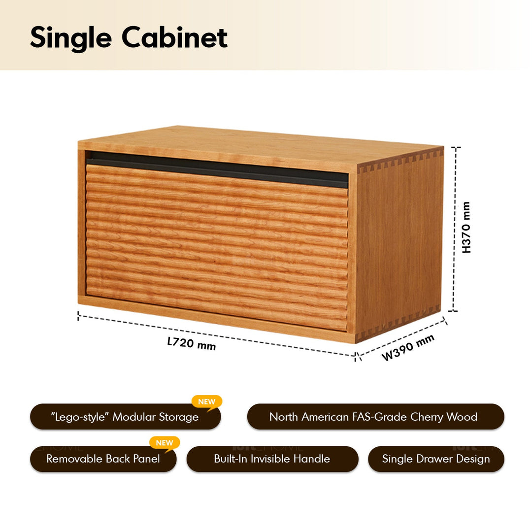Scandinavian cherry wood modular drawer cabinet vers with context.
