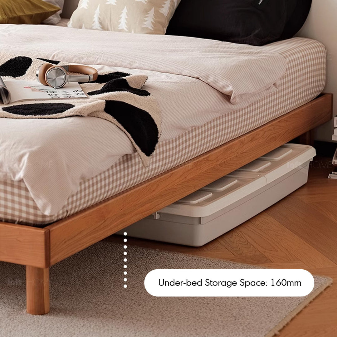Scandinavian cherry wood platform bed tatami detail 9.