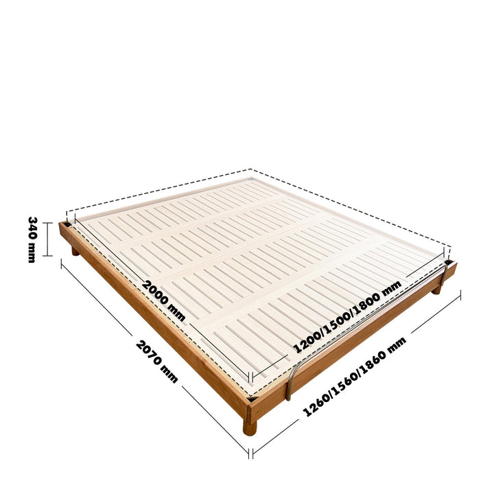 Scandinavian cherry wood platform bed tatami size charts.