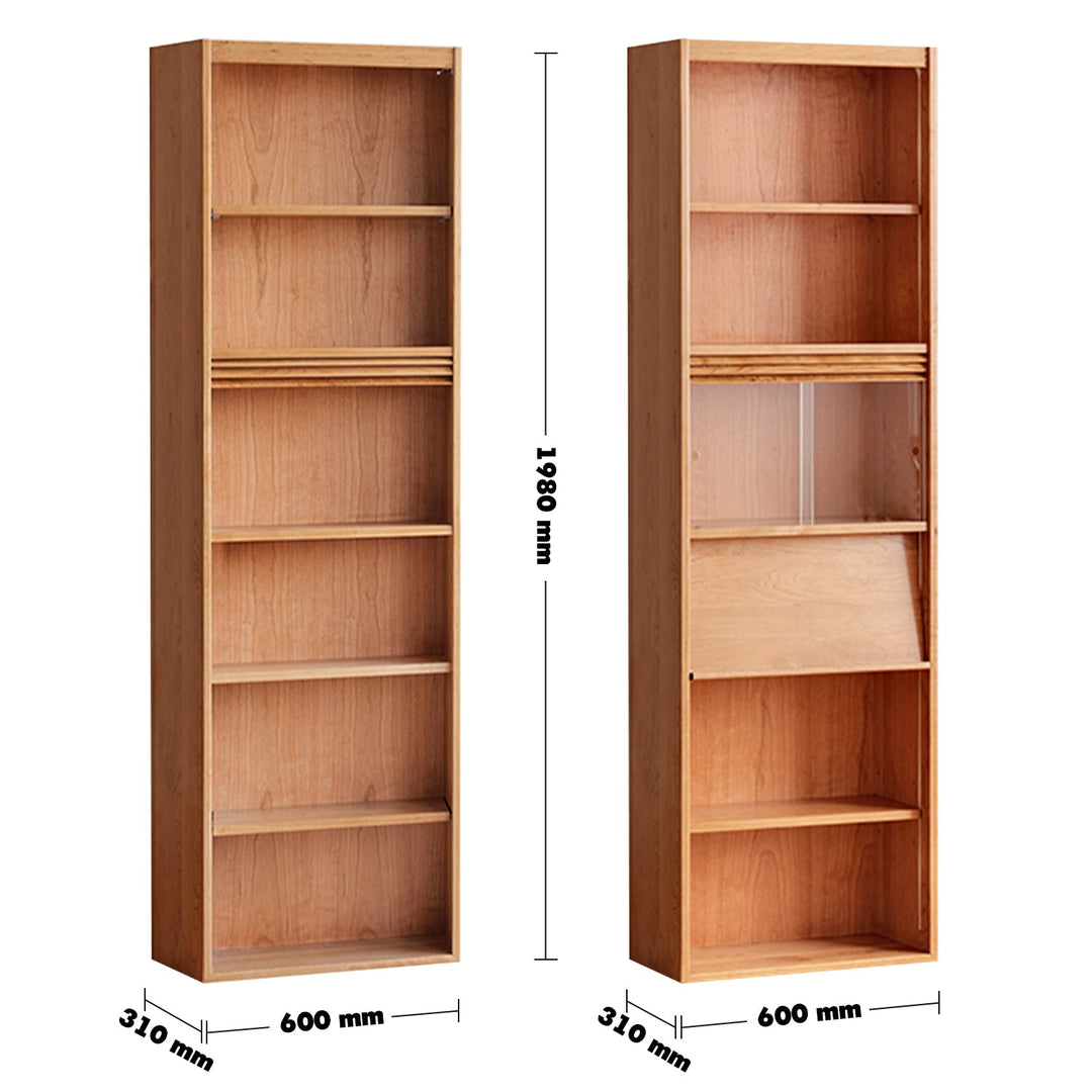 Scandinavian cherry wood shelf bookshelf achiever color swatches.