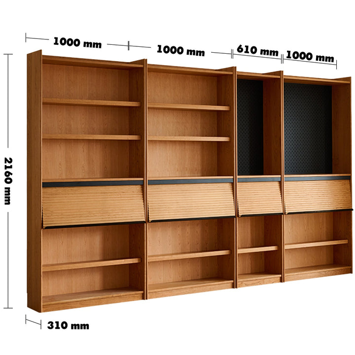 Scandinavian cherry wood shelf bookshelf vers size charts.