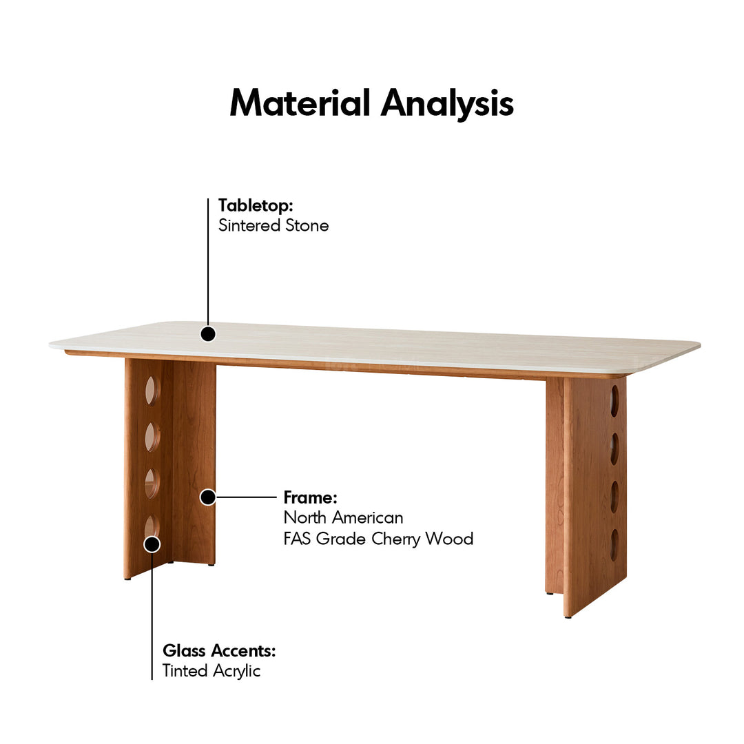 Scandinavian cherry wood sintered stone dining table timeless detail 15.