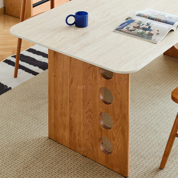 Scandinavian cherry wood sintered stone dining table timeless detail 18.