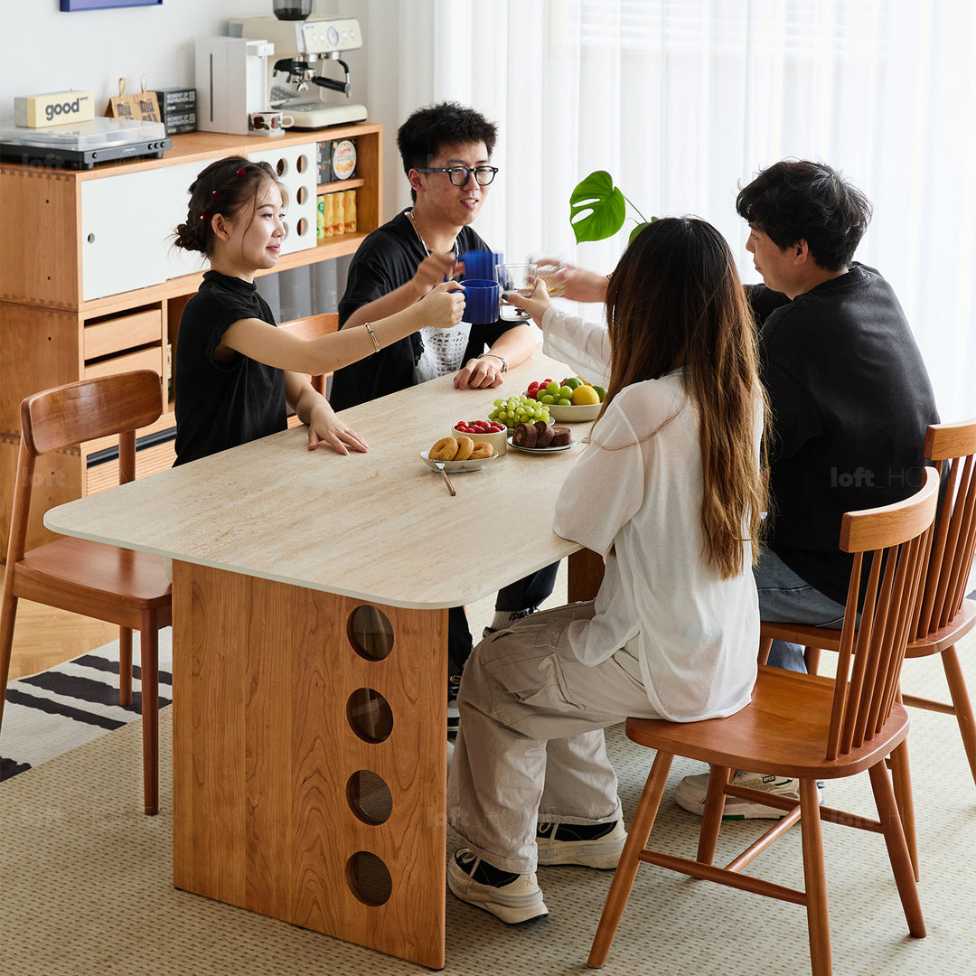 Scandinavian cherry wood sintered stone dining table timeless detail 19.