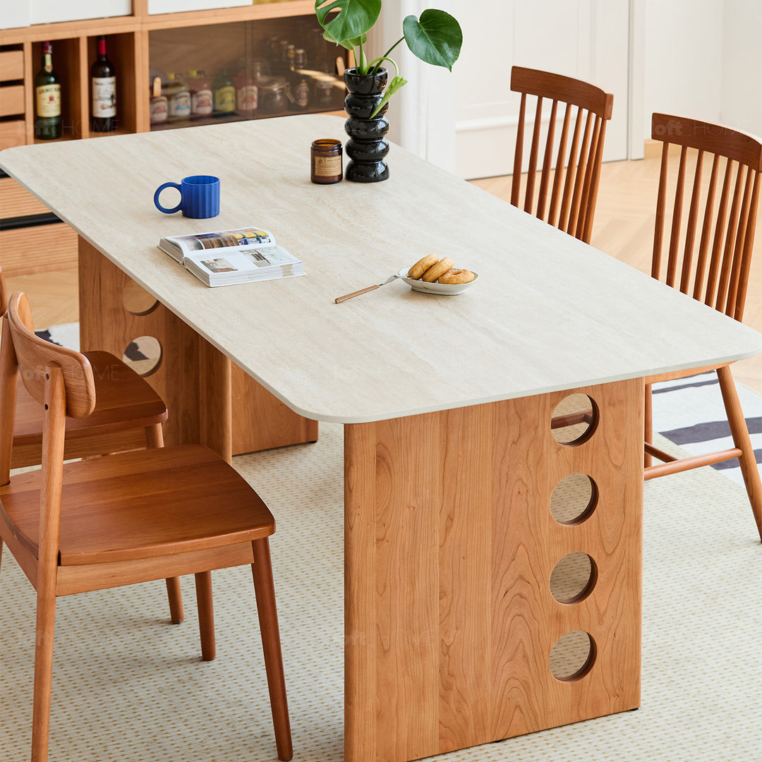 Scandinavian cherry wood sintered stone dining table timeless detail 20.