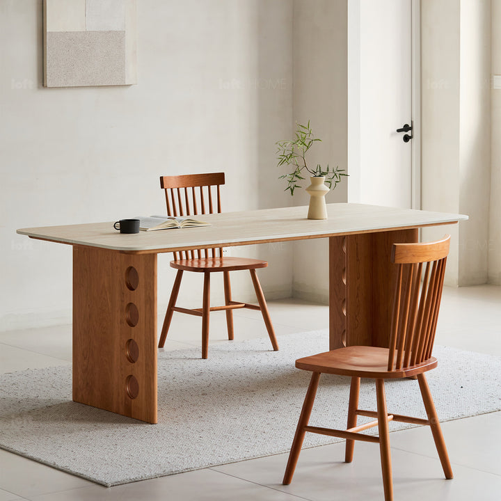 Scandinavian cherry wood sintered stone dining table timeless detail 22.