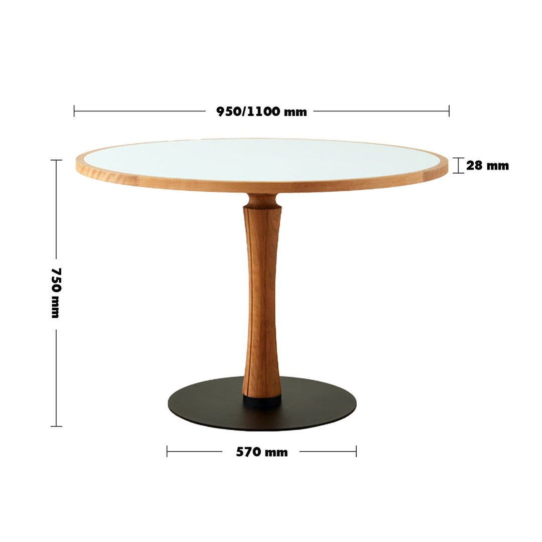 Scandinavian cherry wood sintered stone round dining table fusion size charts.
