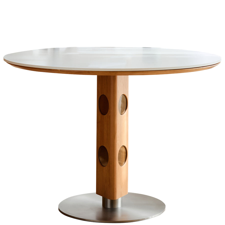 Scandinavian Cherry Wood Sintered Stone Round Dining Table TIMELESS