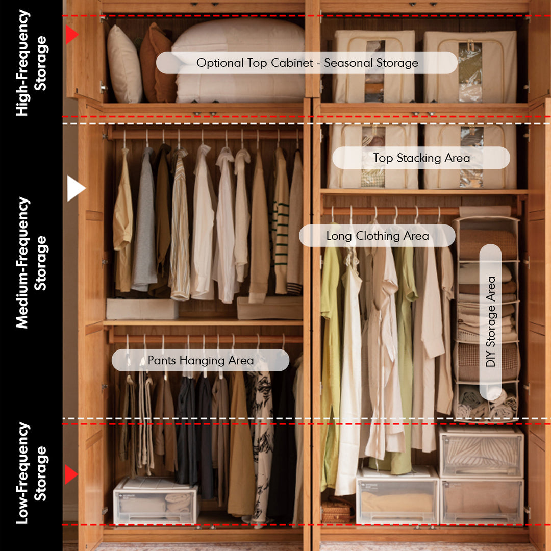 Scandinavian cherry wood swing door wardrobe vera conceptual design.