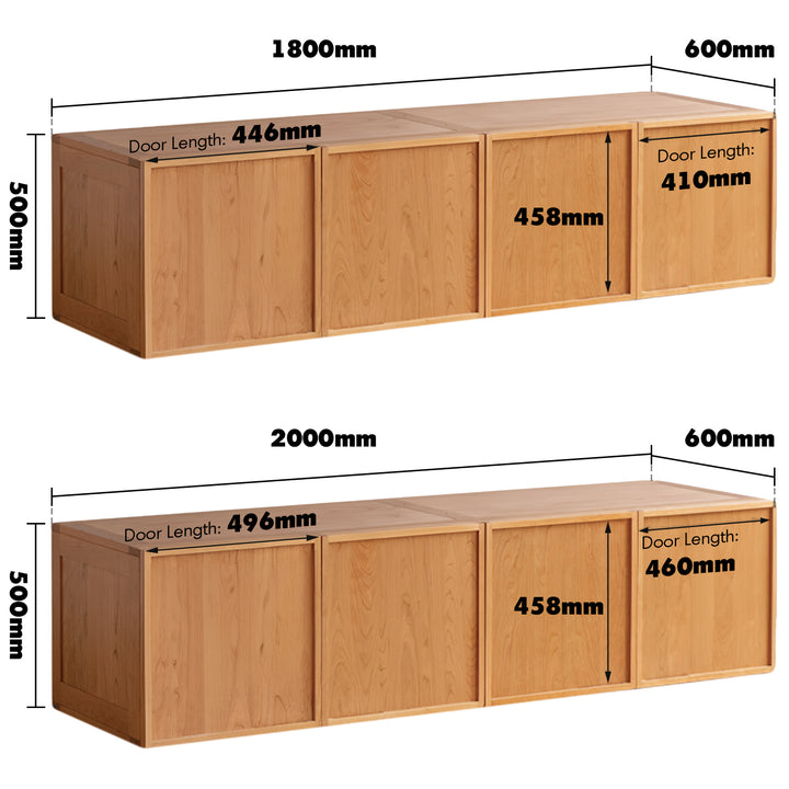 Scandinavian cherry wood swing door wardrobe vera material variants.