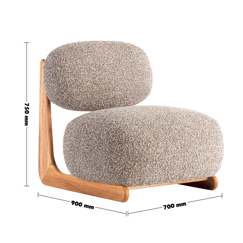 Cream Elm Wood 1 Seater Sofa VISTA Size Chart