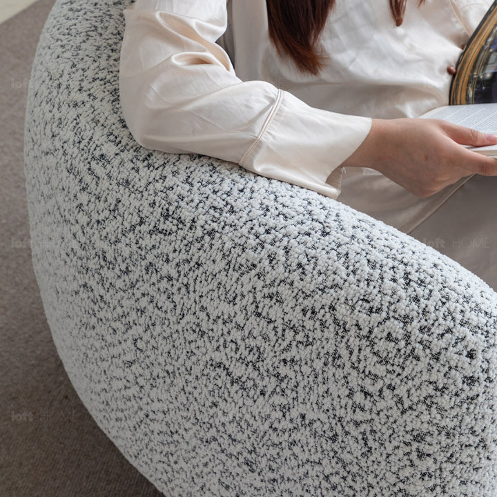 Scandinavian chenille velvet fabric 1 seater sofa embrace detail 6.