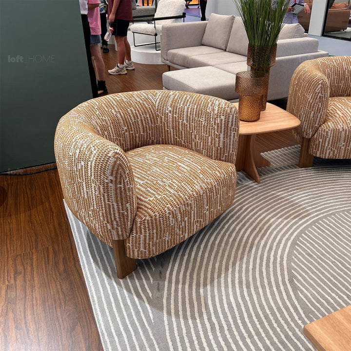 Scandinavian chenille velvet fabric 1 seater sofa embrace detail 9.