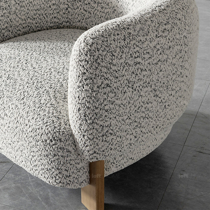 Scandinavian chenille velvet fabric 1 seater sofa embrace detail 10.