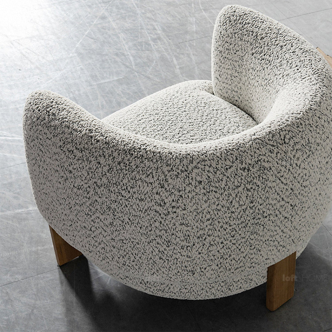 Scandinavian chenille velvet fabric 1 seater sofa embrace detail 11.
