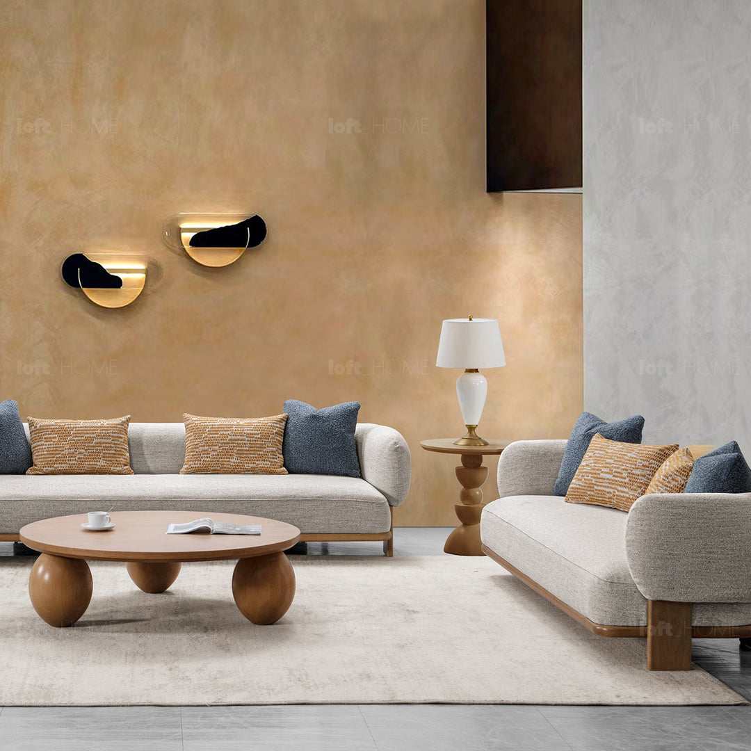 Scandinavian chenille velvet fabric 1 seater sofa embrace detail 12.
