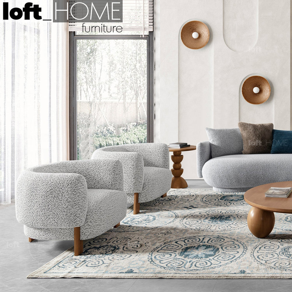 Scandinavian fabric 1 seater sofa embrace primary product view.