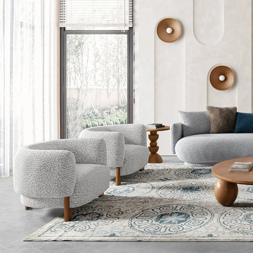 Scandinavian Chenille Velvet Fabric 1 Seater Sofa EMBRACE Good to Know Preview-1