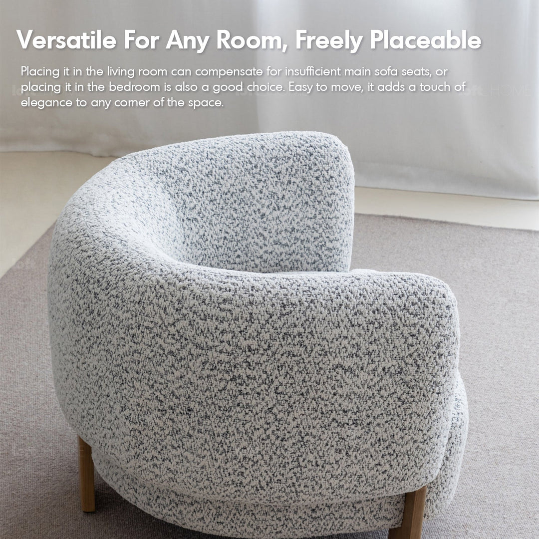 Scandinavian chenille velvet fabric 1 seater sofa embrace material variants.