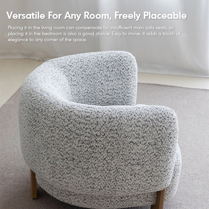 Scandinavian chenille velvet fabric 1 seater sofa embrace material variants.