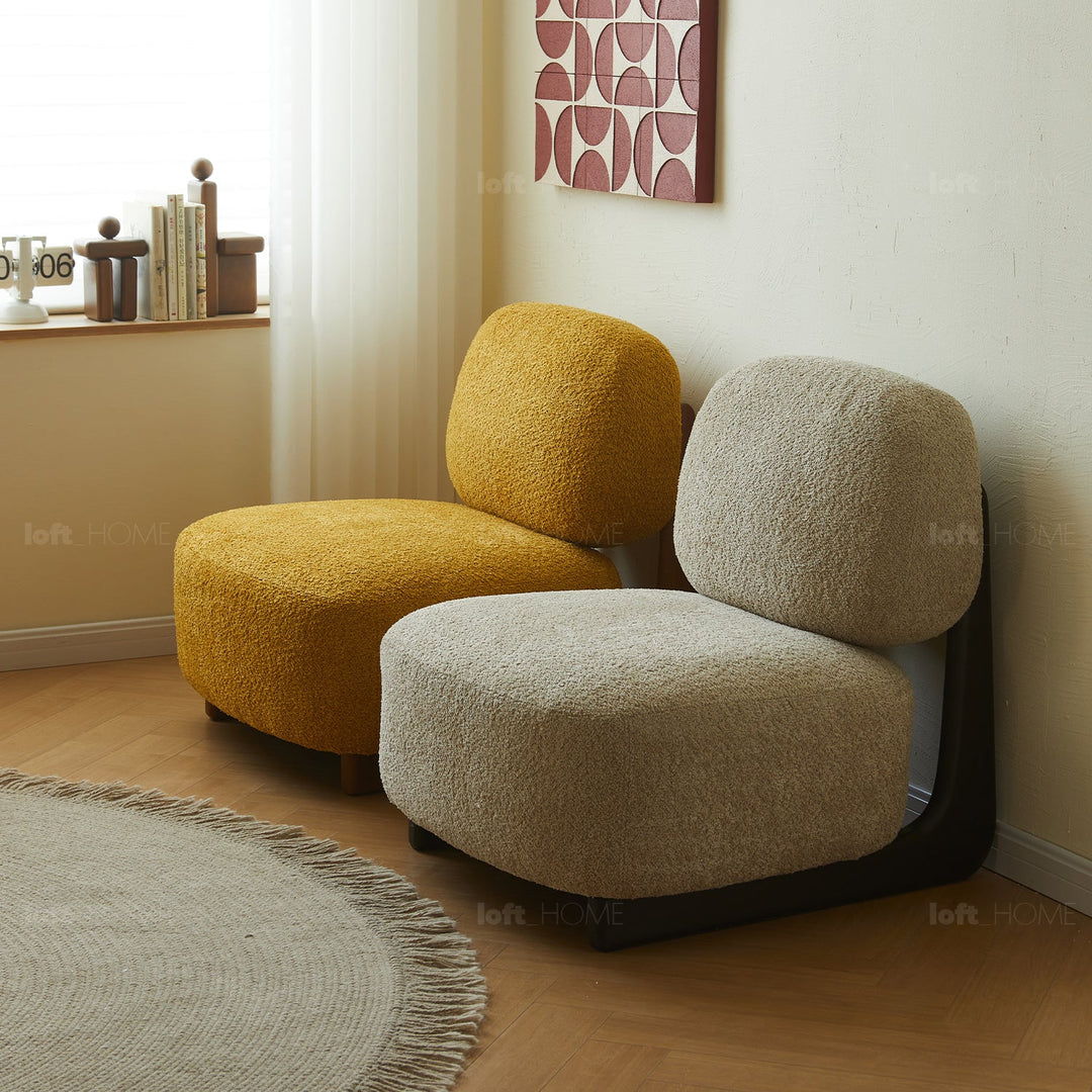 Scandinavian fabric 1 seater sofa horizon detail 5.