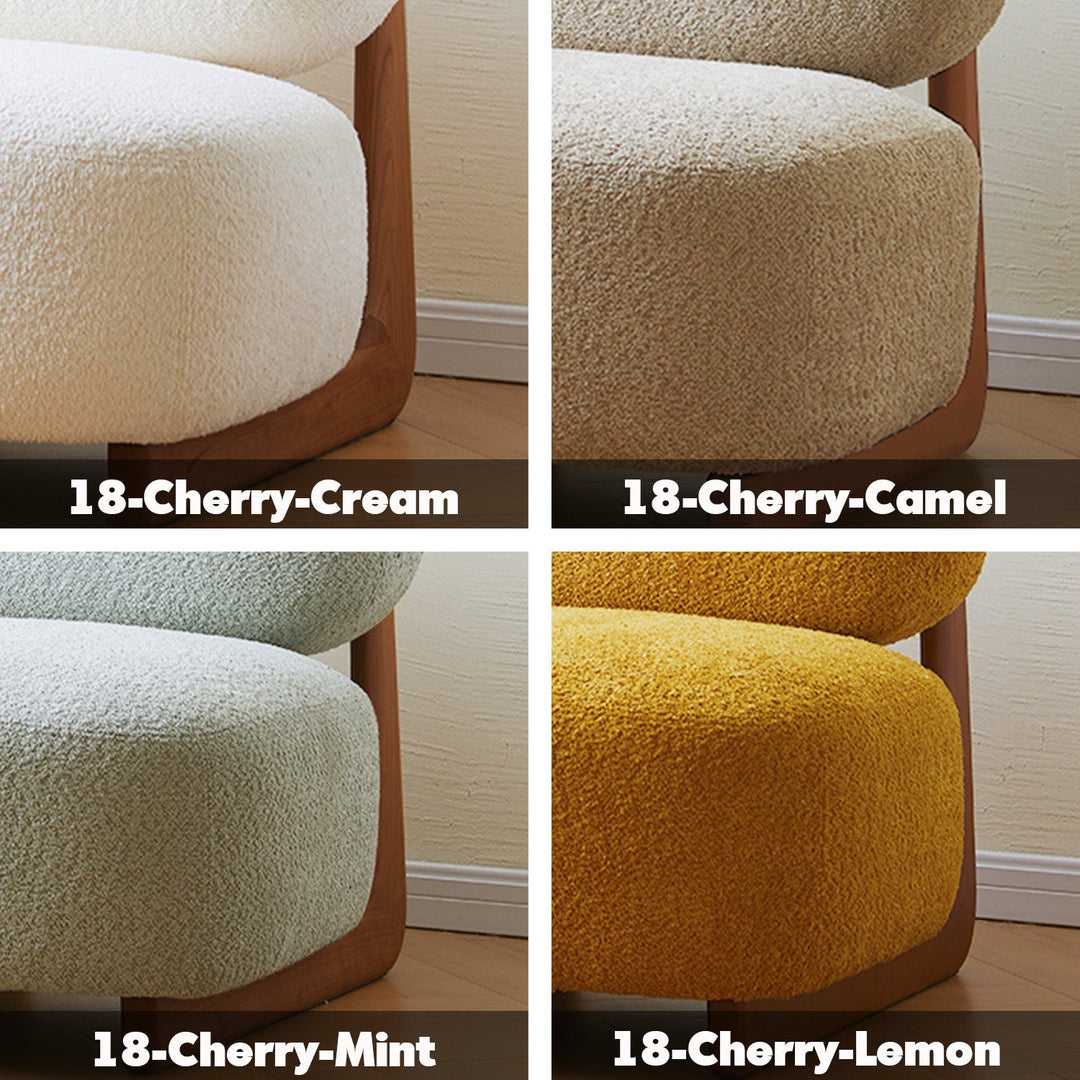 Scandinavian fabric 1 seater sofa horizon color swatches.