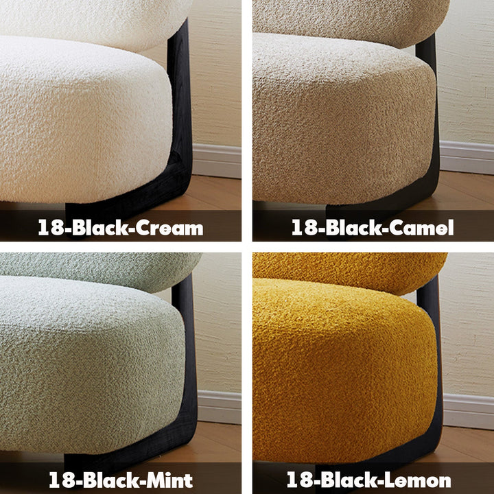 Scandinavian fabric 1 seater sofa horizon material variants.