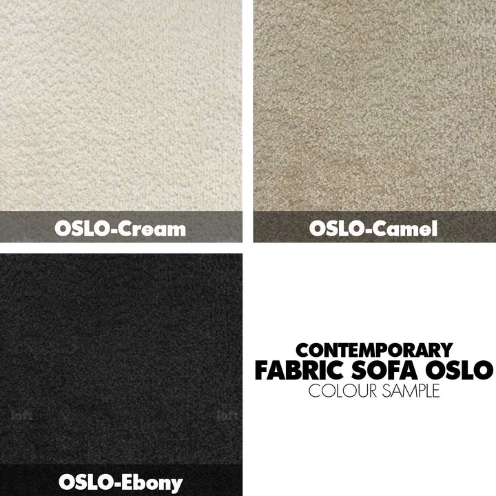 Scandinavian fabric 1 seater sofa oslo color swatches.
