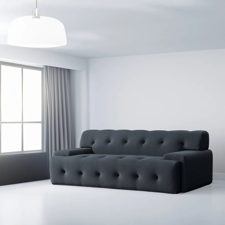 Modern fabric 2 seater sofa blogger primary product view.