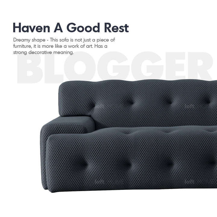 Scandinavian fabric 2 seater sofa blogger material variants.