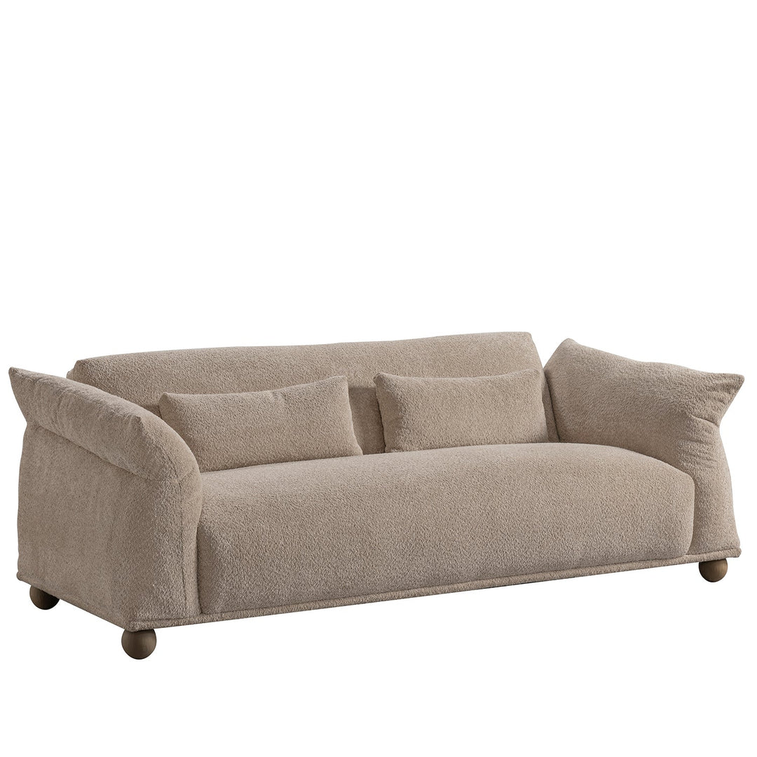 Scandinavian fabric 3 seater sofa fondue detail 1.