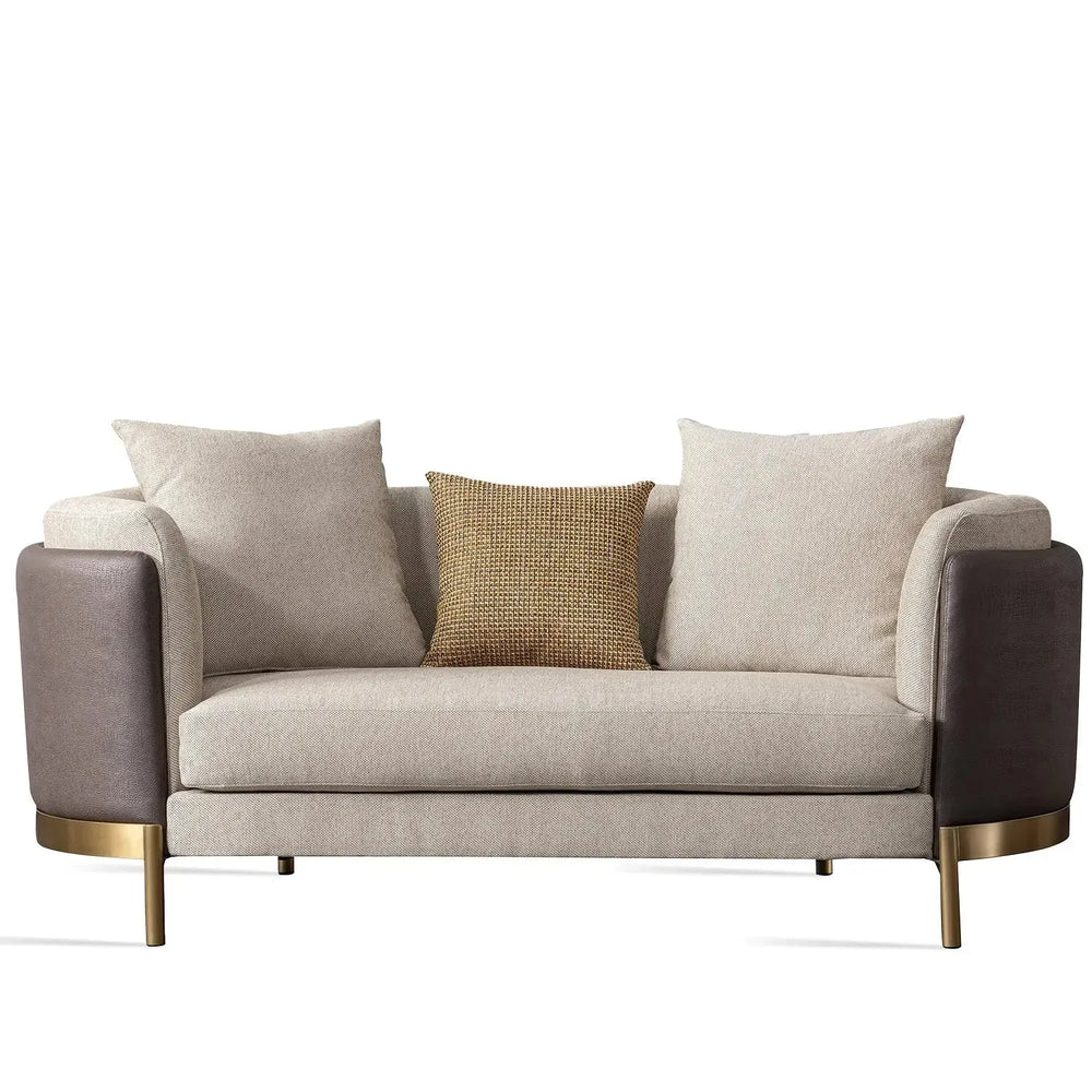 Modern fabric 2 seater sofa glamour in white background.